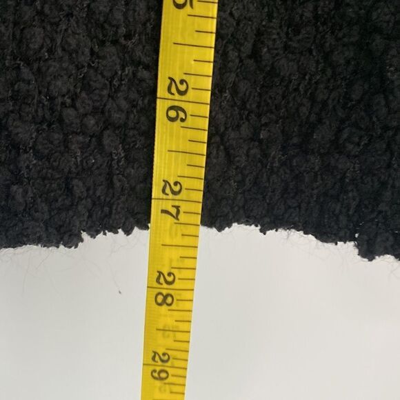 Bobeau Boucle Popcorn Knot Black Draped Button Cardigan Sweater Size XS - Picture 9 of 10